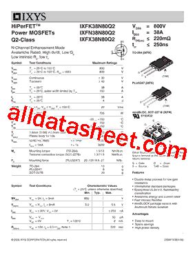 Ixfx N Q Datasheet Pdf Ixys Corporation