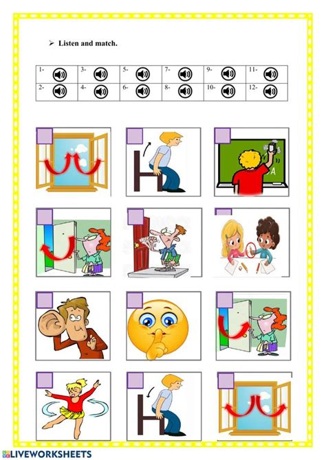 Classroom Rules interactive worksheet | Esl classroom, Cuadernos ...