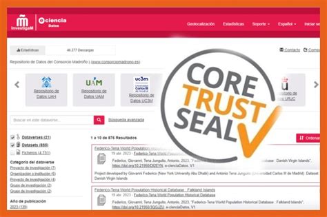 El Repositori De Dades De Recerca E Cienciadatos Obt El Coretrustseal