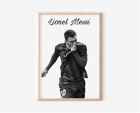 Lionel Messi Black and White FC Barcelona La Liga Digital - Etsy