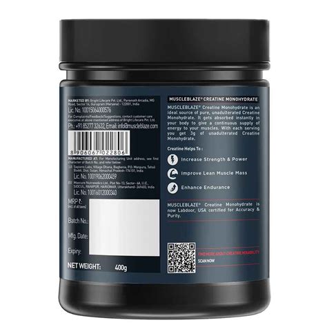 MuscleBlaze (MB) Creatine Monohydrate - (Unflavoured, 0.88 lb)