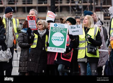 London Uk 28 January 2023 Protest Against Ulez Expansion In