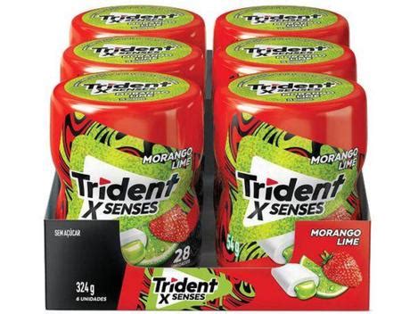 Chiclete Trident X Senses Morango Lime Display Garrafa Unidades De