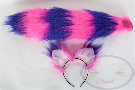 Fluffy Cheshire Cat Tail And Ears Set Cosplay Accessories