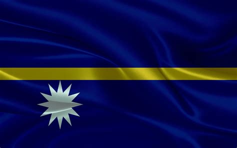 D Waving Realistic Silk National Flag Of Nauru Happy National Day