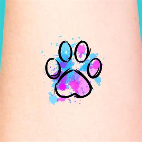 Paw Print Temporary Tattoos Etsy Canada