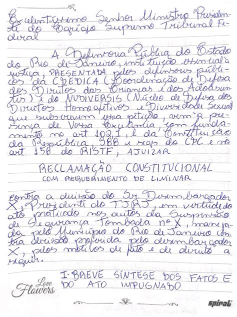 Reclama O Constitucional Modelo De Pe A Processo Constitucional