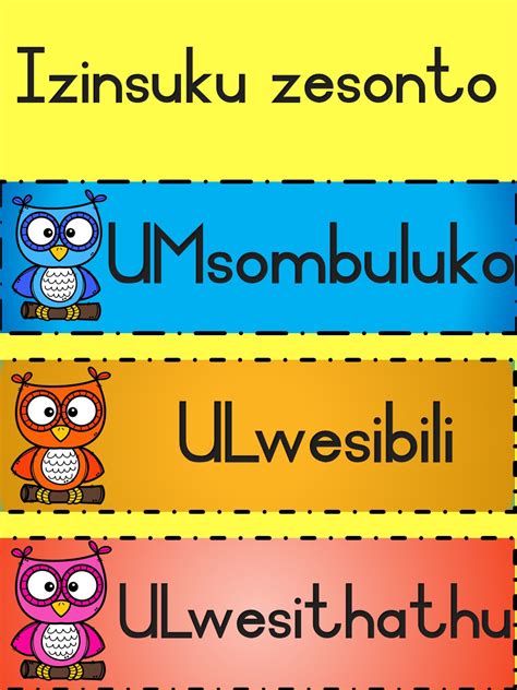 Grade 1 Zulu Worksheets