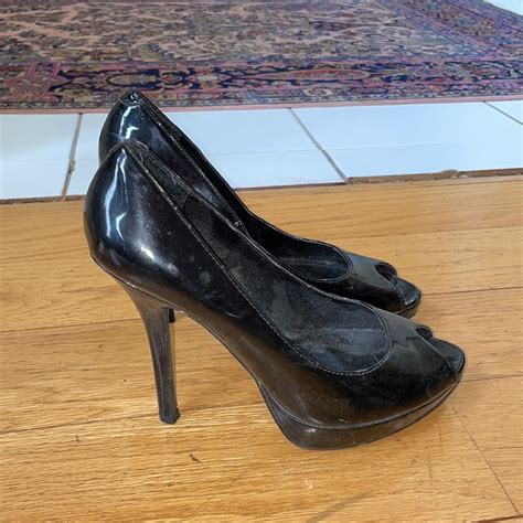 Aldo Black Patent Leather Platform Heels Gem