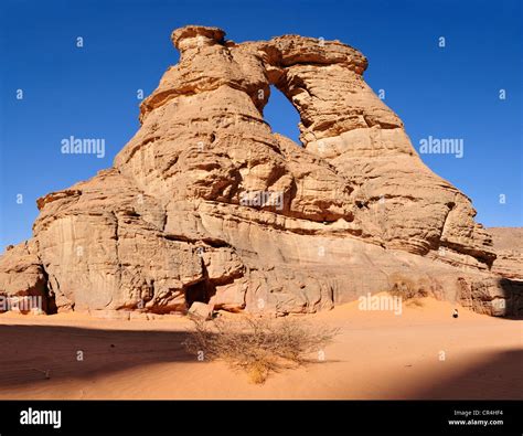 Arch Or Natural Window In The Rock Formation Of La Cathedrale Acacus