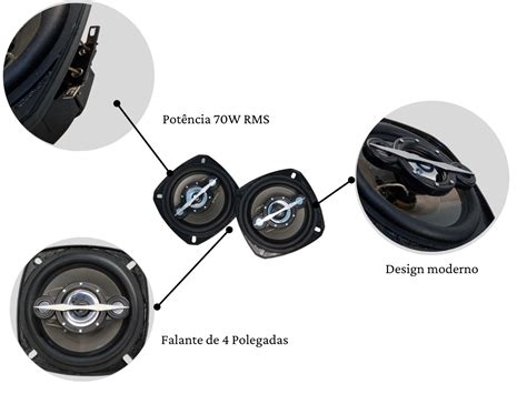 Kit Alto Falante Leson Quadriaxial Polegadas W R Cinza Ntv