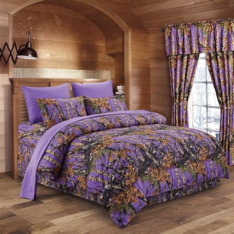 Regal Comfort 8pc Queen Size Woods Purple Camouflage Premium Comforter