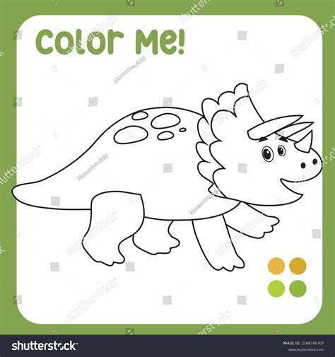 Colour Me Triceratops Dino Coloring Page Stock Vector (Royalty Free ...