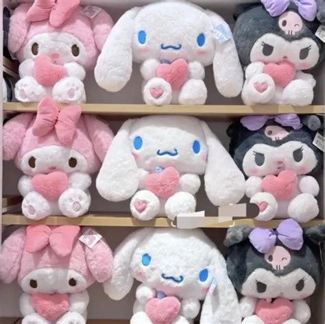 SANRIO HEART PLUSH Cinnamoroll My Melody Kuromi Love Valentines Stuffed