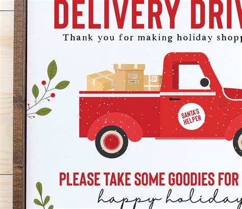 Delivery Driver Sign Delivery Driver Thank You Package Etsy