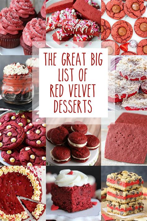 The Great Big List Of Red Velvet Desserts Red Velvet Desserts Holiday Baking Recipes Dessert