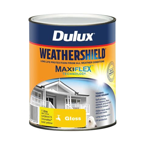 Dulux 1L Bold Yellow Gloss Weathershield Exterior Paint - Bunnings Australia