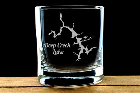 Deep Creek Lake Whiskey Glass Deep Creek Lake T Maryland Lake T Lake Map Glass Etsy