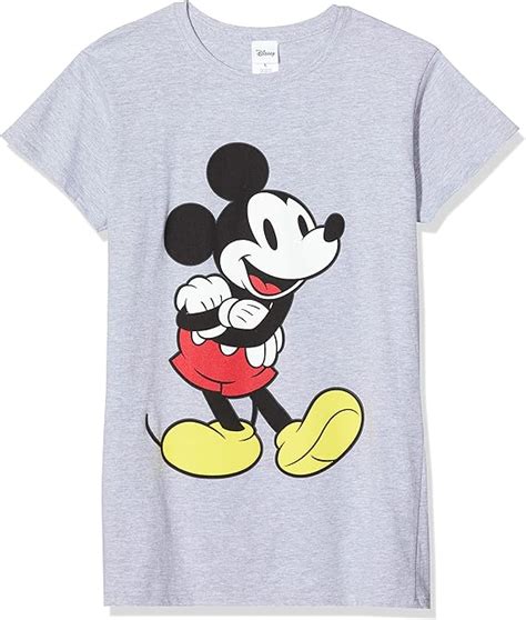 Disney Micky Mouse Classic Mickey Camiseta Gris Grey 003 M Para