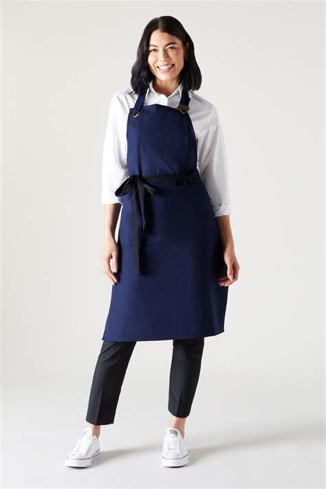 Canvas Clip Bib Apron Navy Sj