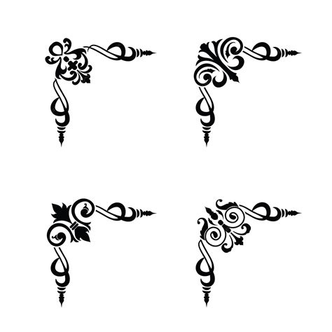 Classic vitage wedding ornaments frames separator elements classic