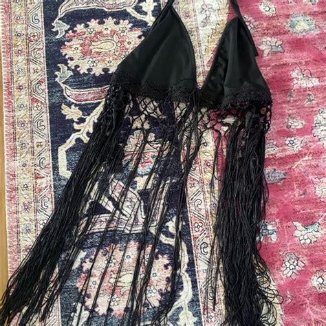 Swim Rave Fab Black Fringe Bikini Top Poshmark
