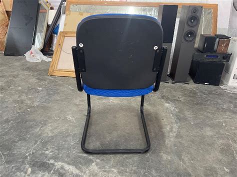 Fabric Desk Chair With Armrest Blue Colour Kerusi Meja Fabrik Dengan