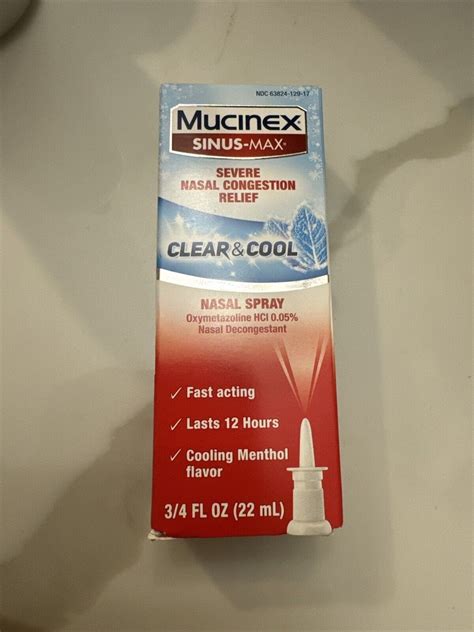 Mucinex Sinus Max Severe Nasal Congestion Relief Clear Cool Nasal Spray