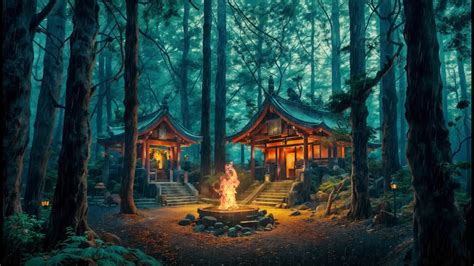 Soothing Rain Sounds By Fireside In Ancient Forest Relax And Unwind