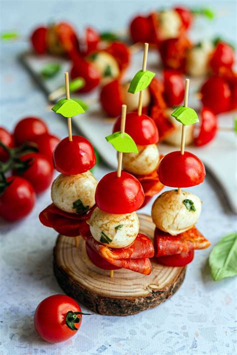 Brochettes Ap Ritives Tomate Cerise Mozzarella Chorizo Amandine Cooking