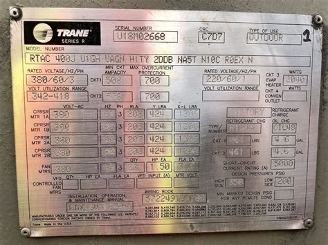 Ton Trane Air Cooled Chiller Lel Critical