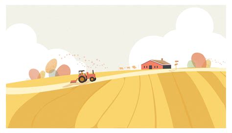 Web Landscape Vector Illustration Minimal Countryside In Autumn