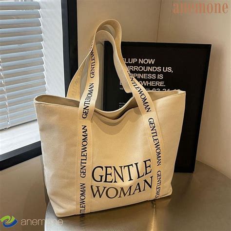 Anemone Gentlewoman Canvas Bag Gentle Woman Print Cloth Handbag Thai