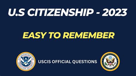 Civics Questions For The U S Citizenship Test I