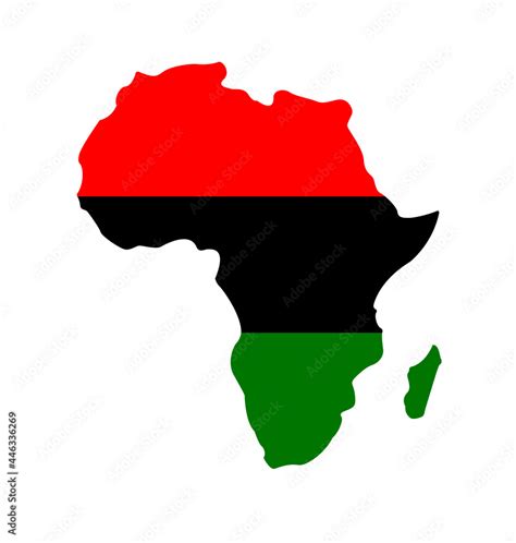 africa continent shape simplified with pan african flag vector isolated ...