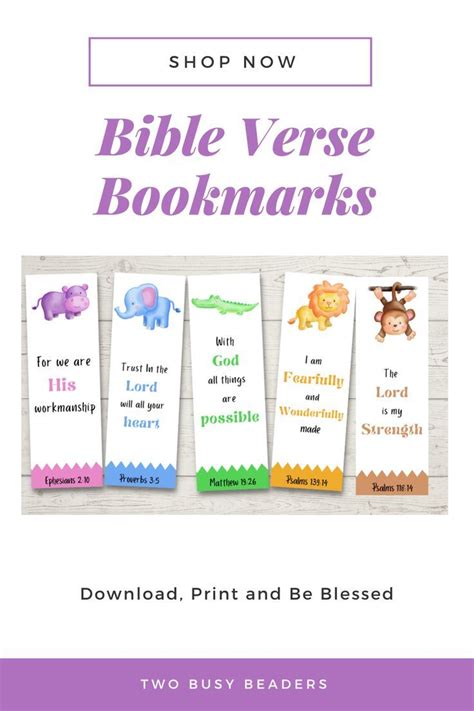 the bible verse bookmarks for children