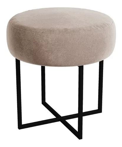 Puff Redonda Puffs Bhela Decor Verona Redondo Beige Negro Mercadolibre