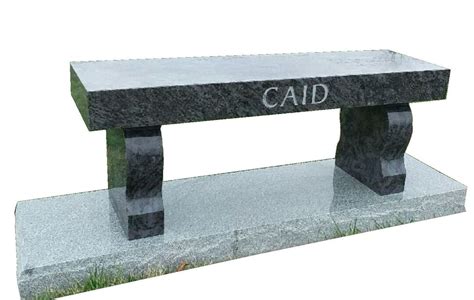 Cemetery Bench Headstone Large Granite Harp Support Engraving Available ...