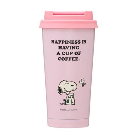 【未使用】新品・未使用 ★ Starbucks スターバックス スタバ ★ ステンレスtogoロゴタンブラー Peanuts ピンク