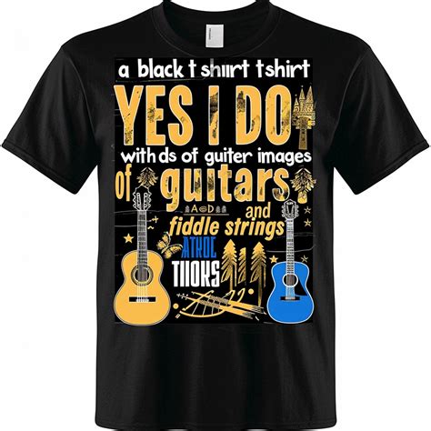 Black Tshirt With Bluegrass Music Theme And Festival Plan Guitars Fiddles And Twisty Garden