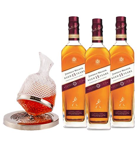 AT3 JOHNNIE WALKER AGED 15YRS SHERRY FINISH WITH AURA DECANTER