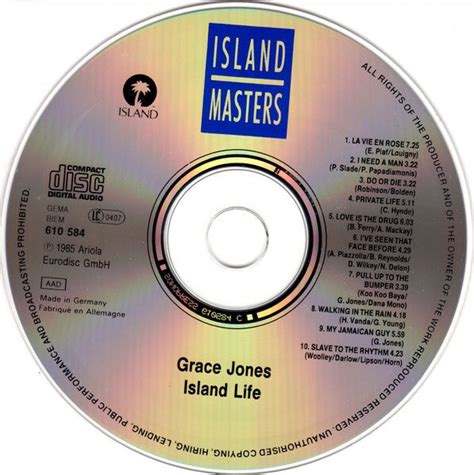 Grace Jones Island Life CD Music Non Stop