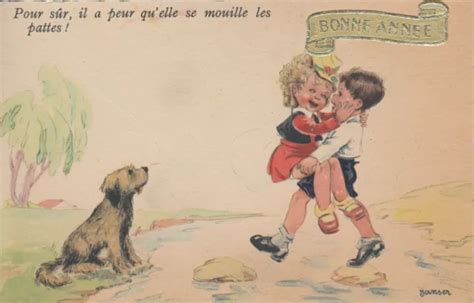 Carte Postale Ancienne Humoristique Humour Dessinateur Janser Il A Peur