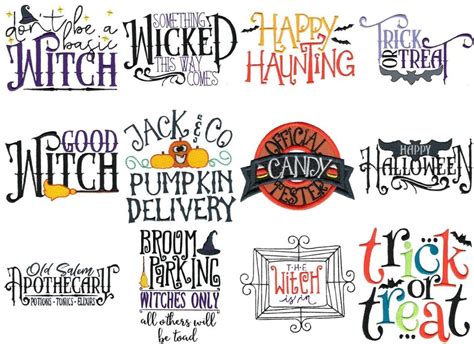 Halloween Sayings Three 12 Machine Embroidery Designs Multiple Sizes ...