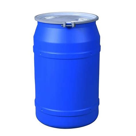 55 Gallon Blue Straight Sided Open Head Poly Drum With 2 And 2 Bungs