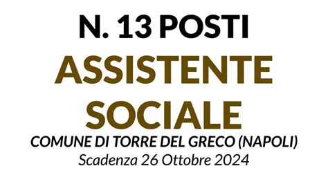 13 ASSISTENTI SOCIALI Concorso Pubblico Comune Di Torre Del Greco