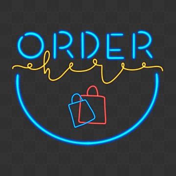 Order Here Hd Transparent Order Here Neon Sign Neon Sign Text For