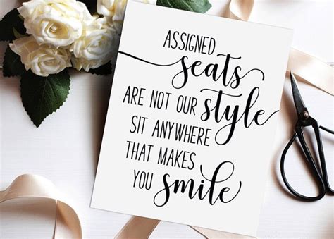 Printable Sign Assigned Seats Are Not Our Style No Seating Etsy