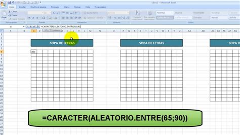 Tutorial Excel Cap 55 Letras y Caracteres Aleatorios Función