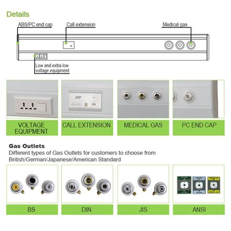 Medical Gas Bed Head Unit For Hospital AG HBD002 Bed Head Clinic